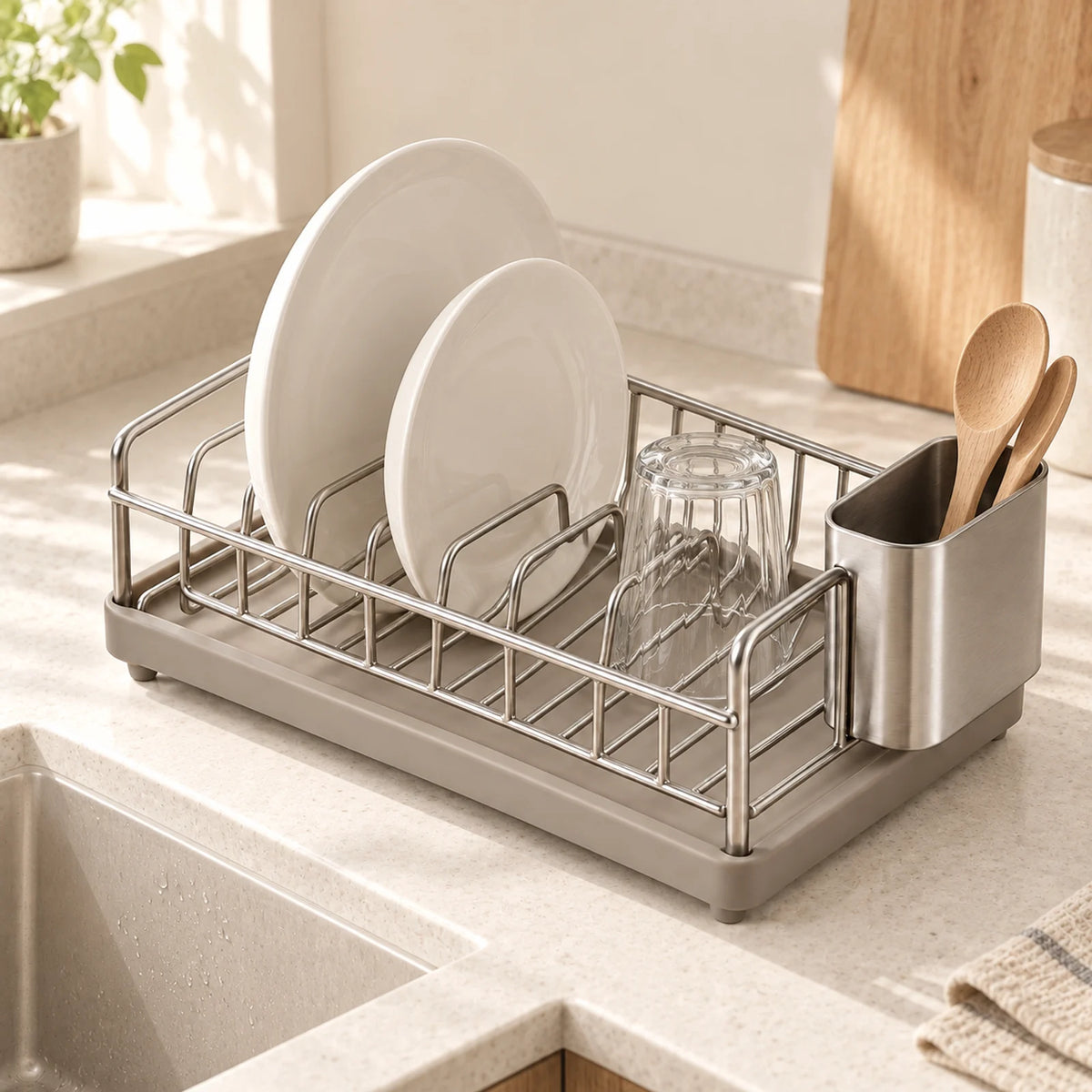 Flowroll Dish Rack Station — kitchen styling; props not included