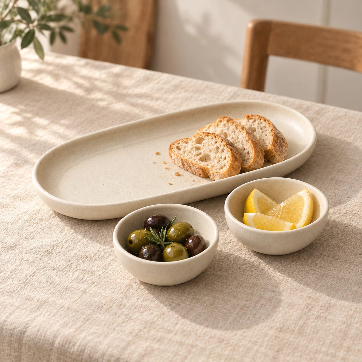 Gather Ceramic Serving Set — kitchen styling; props not included