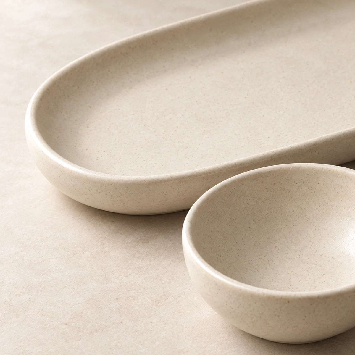 Gather Ceramic Serving Set — material and construction detail