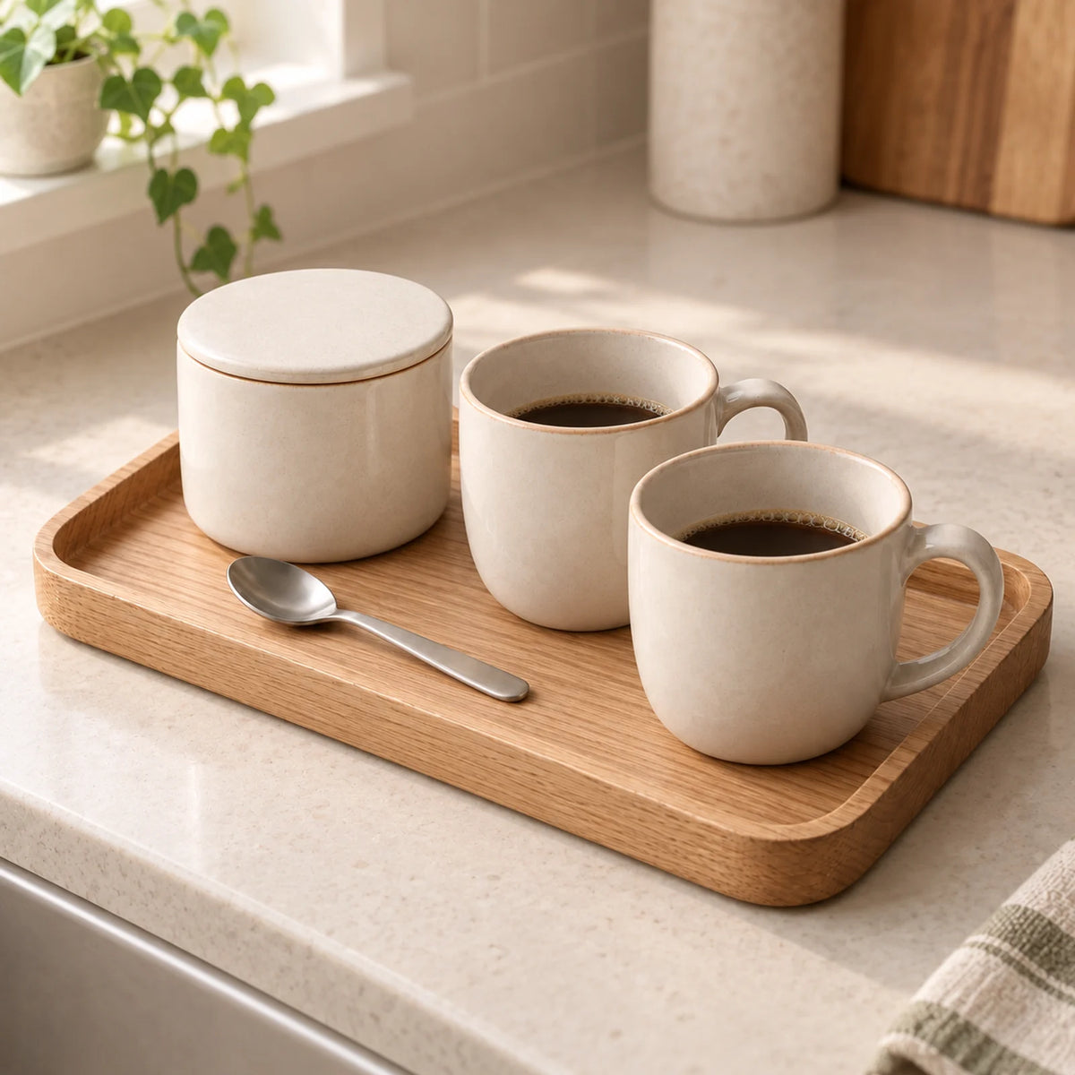 Quiet Counter Coffee Tray Set — kitchen styling; props not included